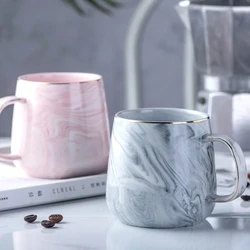 Customized Marbling Ceramic Coffee Cup Unique Mug ceramic mugs Couple mugs gift set