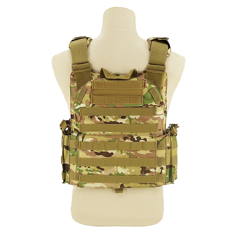 Camouflage CP Woodlande Armor Weight Hunting Security Guard Gear Tactical Vest Plate Carrier with Magazine Pouches
