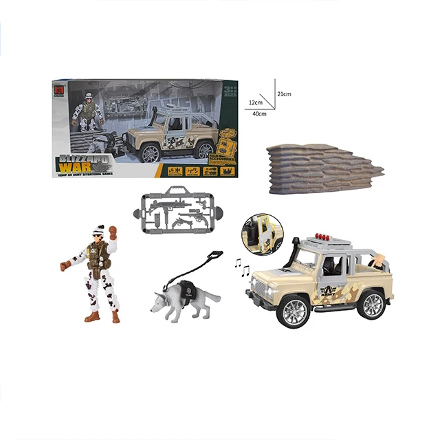 Military Game Set Kids Pretend Play Truck Helicopter Soldier