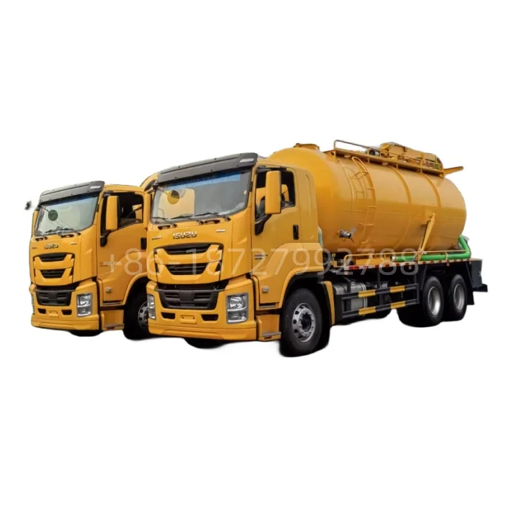 Japan 1SUZU New Septic Tank Sewer Suction Truck 6x4 300hp 20tons 22tons 1SUZU Vacuum Sewage Suction Truck