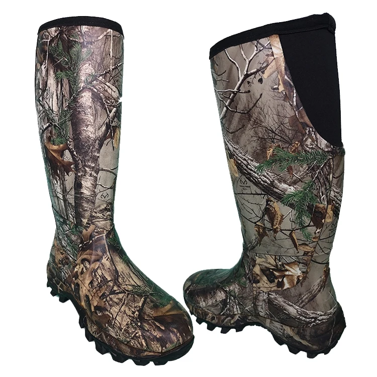 
Wholesale Customizable Camo Print Rubber Hunting Boots Hiking Shoes 