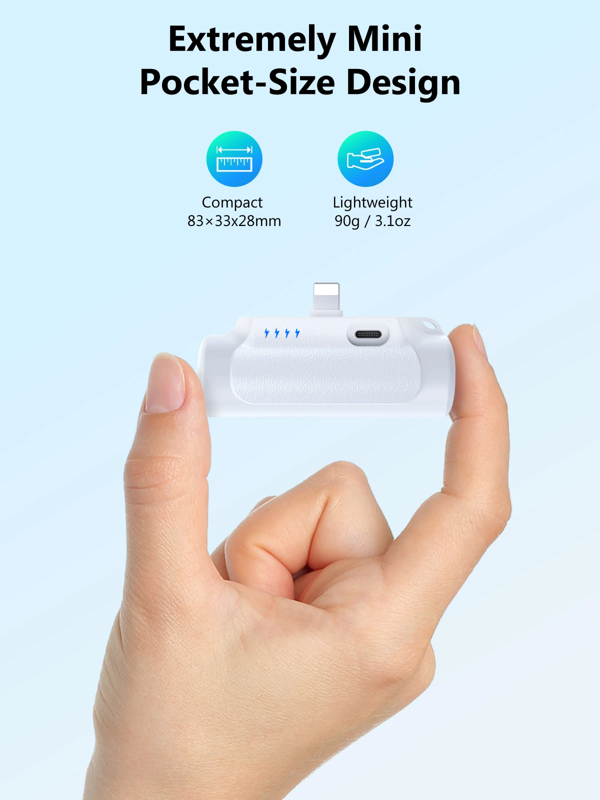 5V 2A Portable Charger mobil Power Bank 8000mAh Ultra Compact Portable Phone Charger 5V3A Output Battery Pack Built-in Type-C