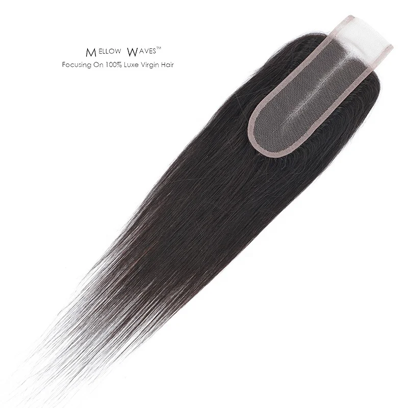 
Mellow Waves Kim K Kardashian Straight Preplucked Human Hair 2x6 Lace Closure Straight With Baby Hair Millde Part For Women 