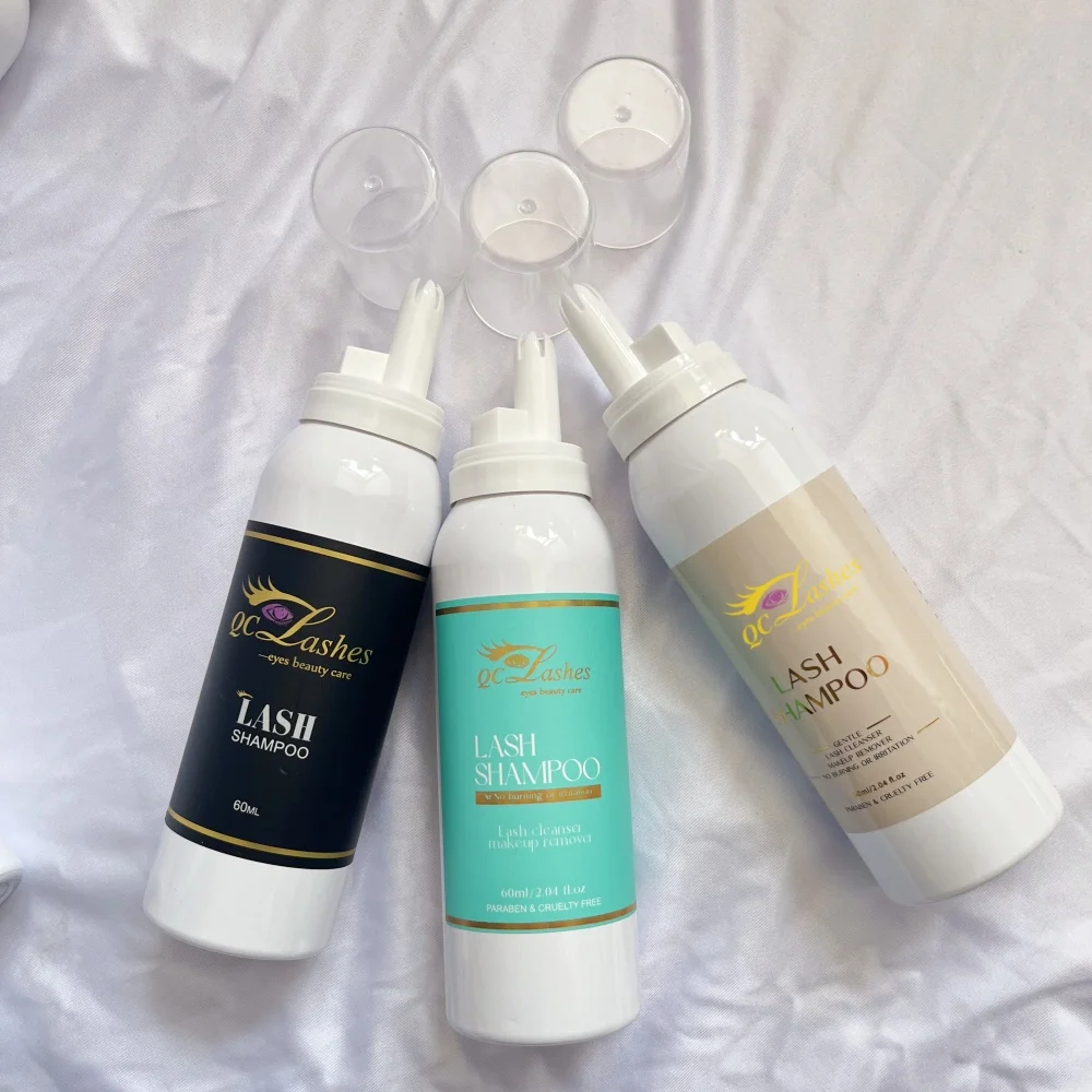 New Style Private Label 100ML Eyelash Cleanser Shampoo Bottle Pink & White Foam whip cream whipped lash shampoo