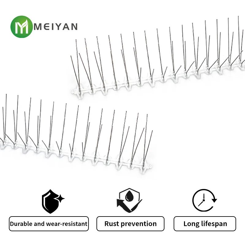 Outdoor 50cm 3pin Plastic base stainless steel Bird Spikes bird Spikes Use Anywhere bird spike