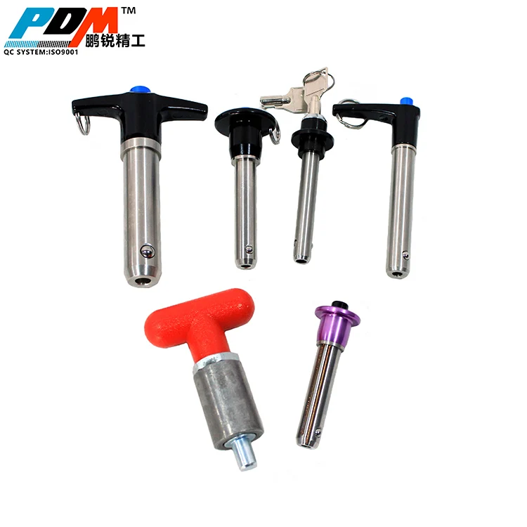 18-8 Stainless steel  locking quick release ball pin with lanyard