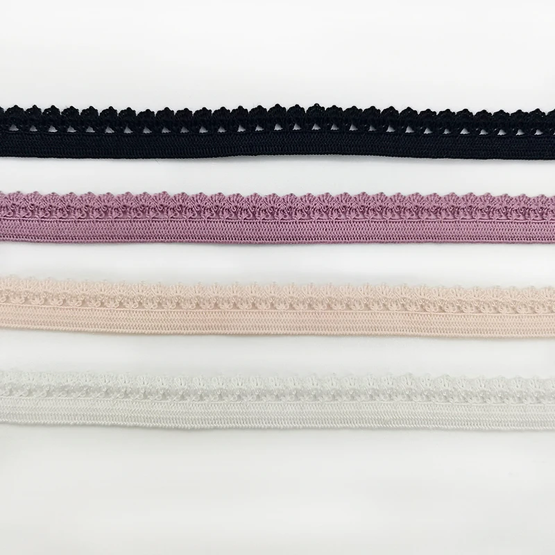 Wholesale Picot Edge Elastic Lingerie 10 mm Edging Lace High Elasticity Underwear Webbing Band 3/8 Decor Scallop Tape
