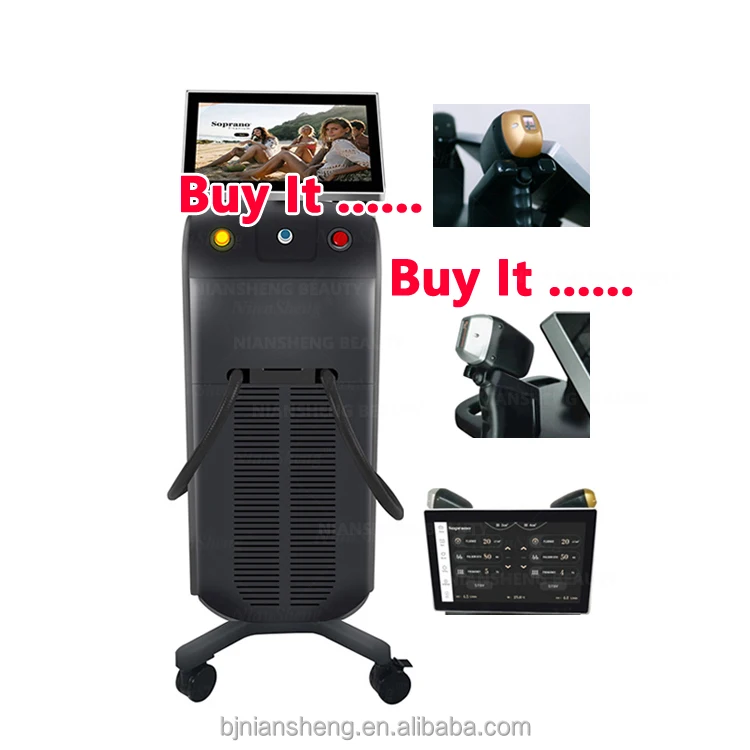 2021 Newest Niansheng Beauty 755 808 1064nm 3 Waves Diode Laser Hair Removal Machine Factory Price