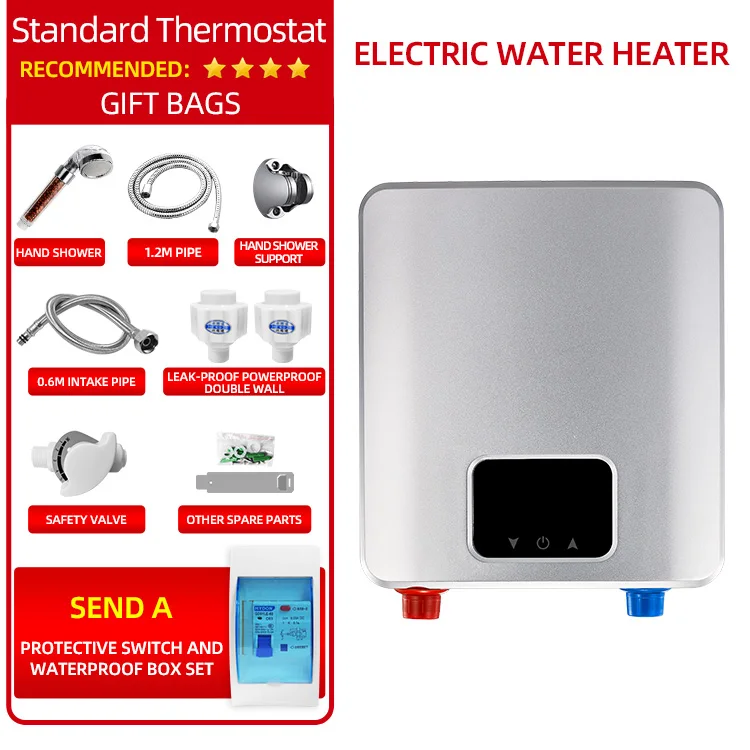 220V Save Electricity and Energy Portable Instant Storage Electric Water Heater Plastic Ce Touch Button Wall Mounted 3 Years 220