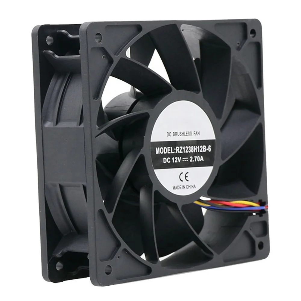 
Factory Wholesale Bitcoin Miner Cooler Fan DC12v 120x120x38mm Cooling Fan 6000RPM for Z9mini/S9/T9/V9/A3/B3/D3/ L3/X3/E3/R4 