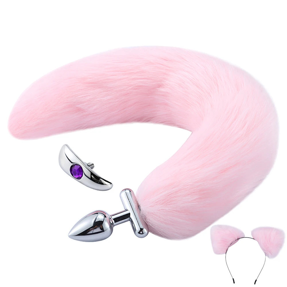 Faux Fur Metal Anal Plug Cat Ear DDLG ABDL Fox Tail Butt Plug