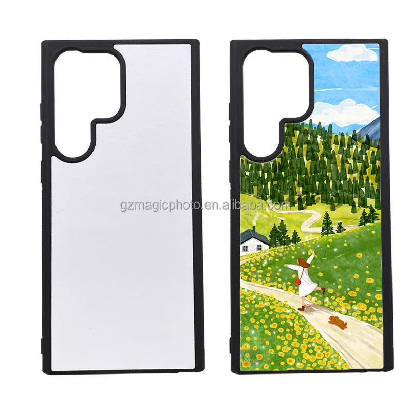 2D TPU + PC сублимационный чехол для телефона с алюминиевыми вставками Samsung S23 Ultra