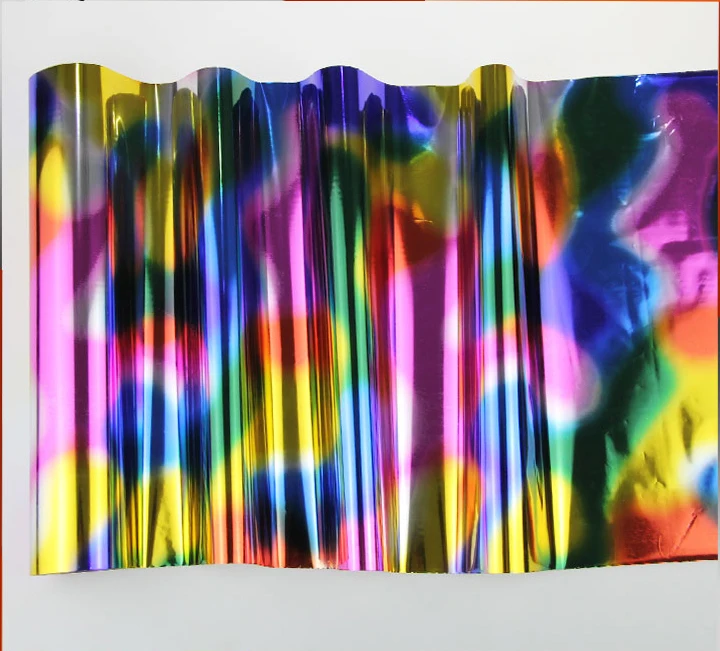 3011 # разноцветный термоштамповочный фольгированный текстиль, кожа, полиуретан и ткань