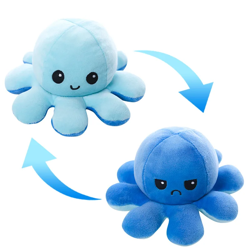 DAIHE Hot Selling Factory Cheap Stuffed Animals Toys Octopus Flip Funny Reversible Plush Octopus Pillow