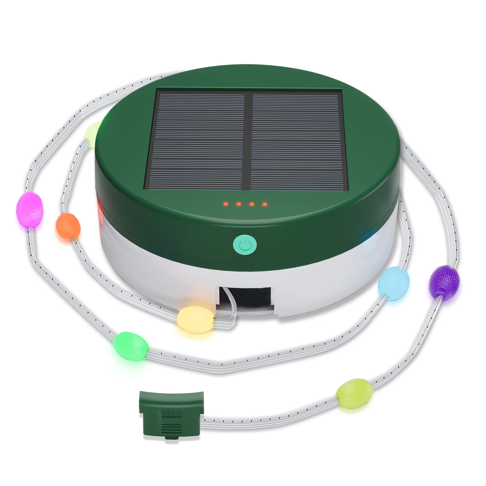 Smart RGB Solar Camping String Lights Solar USB Rechargeable Battery Portable LED Tent Lights Waterproof for Hiking Yard Party