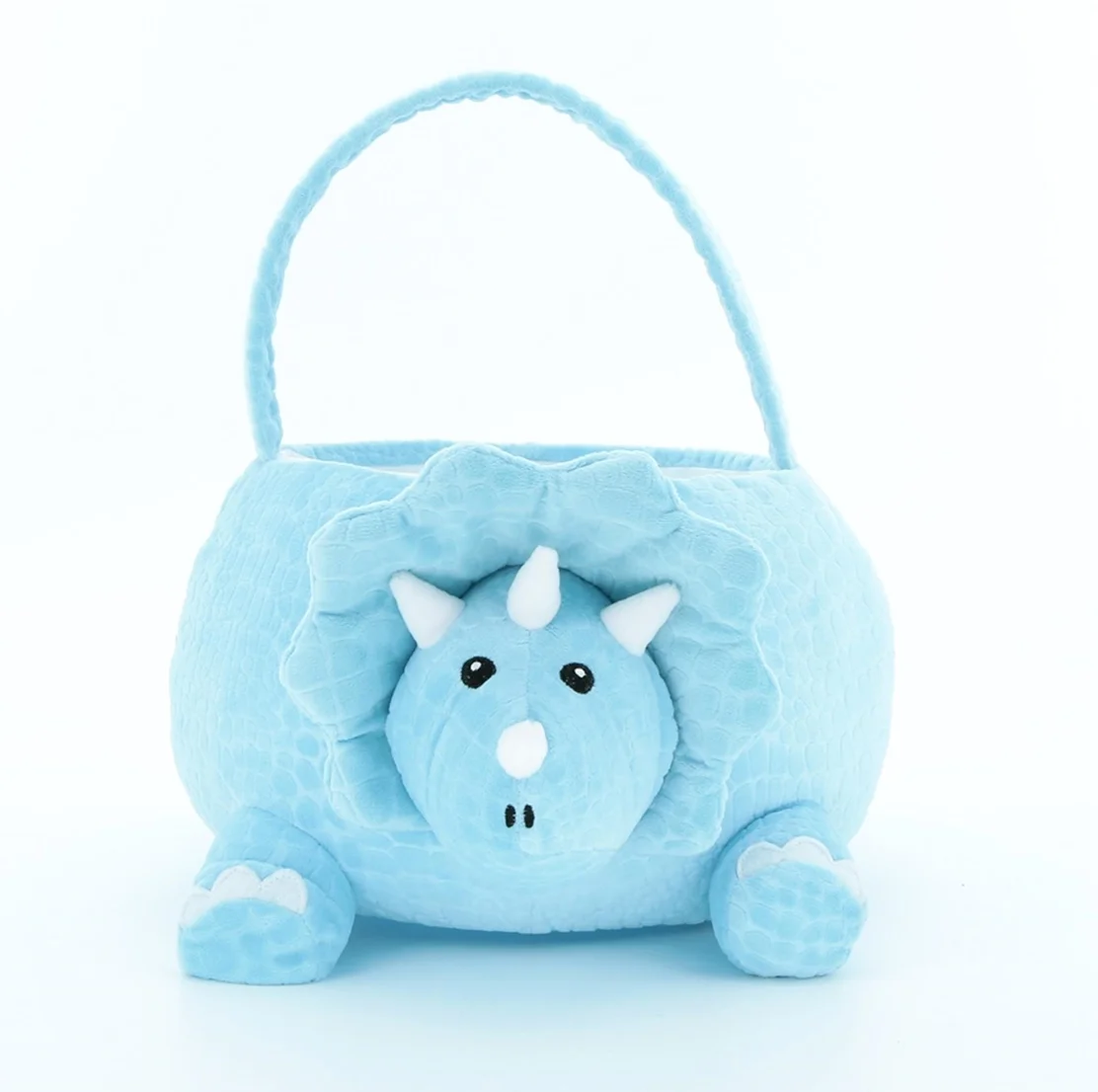 The Industry Wholesale Price Sky Blue Storage Basket For Kids Cute Gift Velvet Embossed Baskets