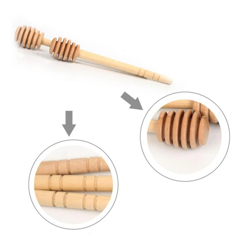 Newell Kitchen Natural Wood beauty Wood 11Cm Small Spoon Honey Stick with Lid