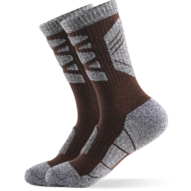 Good quality winter warm fleece cashmere merino wool woolen alpaca hiking socks for men