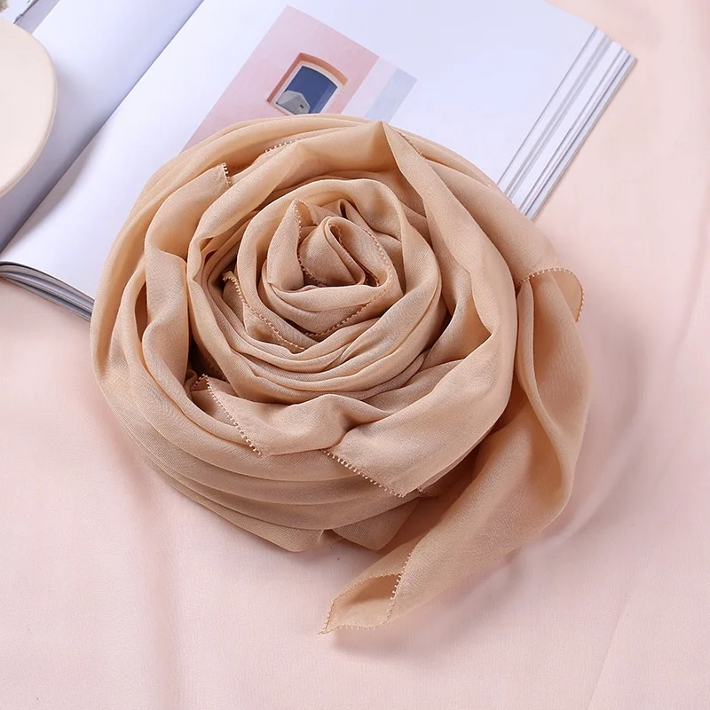 110*110cm Square Cotton Hijab Scarf Women Muslim Solid Color Shawls and Wraps Headband Soft Head Scarf Islamic Pashmina Scarves