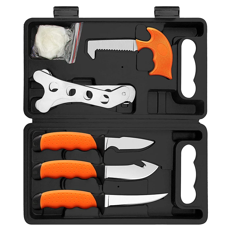 Survival Kit Outdoor Hunting Knife Kit with Camping Knife, Gut-Hook Skinner, Boning/Fillet Knife