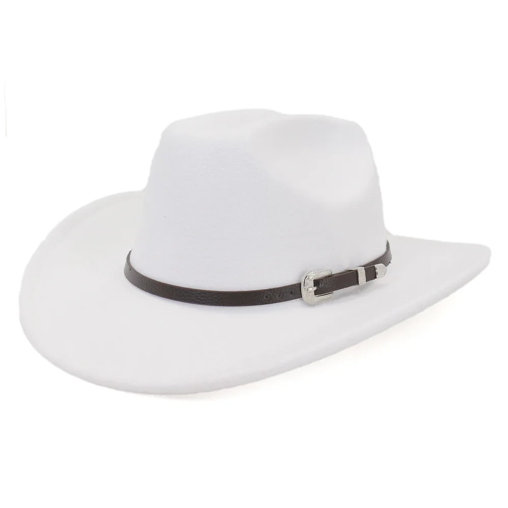 2024 New style high quality popular fashionable colorful cowboy woolen top overhang ethnic jazz travel party cowboy Hats