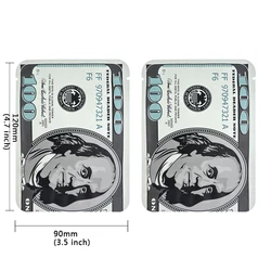 100 PCS Dollar Sign Pattern Money 1g-3.5g Mylar Bags Smell Proof Bag Tobacco Accessories U.S. Dollars Zip lock Bag Props Pouch