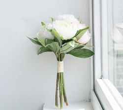 YO CHO wholesale thanksgiving wedding party modern decoration fake blossom real touch large artificial silk latex peony bouquet