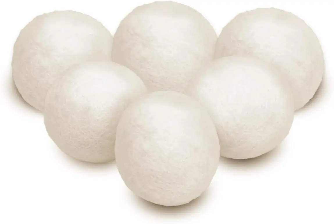 6-Pack Reusable Wool Dryer Balls Organic Felt Laundry Cleaner from New Zealand Wool Dryer Ball Features Cleaning