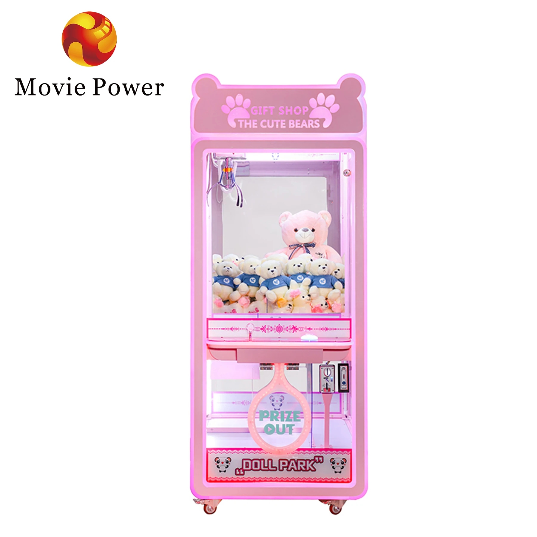 Custom Variety of Coin Operated Claw Machine Plastic Lucky Cat Doll Arcade Crane Machine Claw for Sale