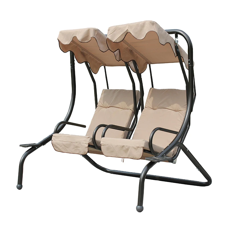 Double Hanging 2 Seater Swing Chair Outdoor Furniture with Metal