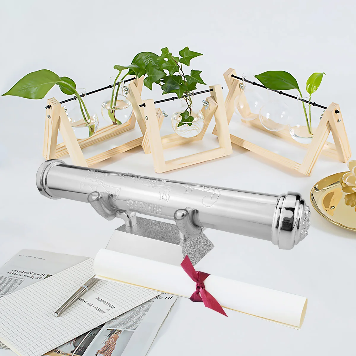 wholesale custom sleek metal paper certificate scroll holders keepsake baby birth certificate tube holder
