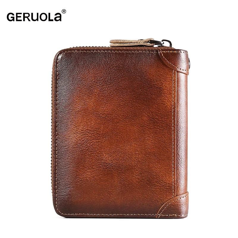 Card holder male retro first layer cowhide exquisite high-grade leather large-capacity 30-position organ zipper card holder RDIF