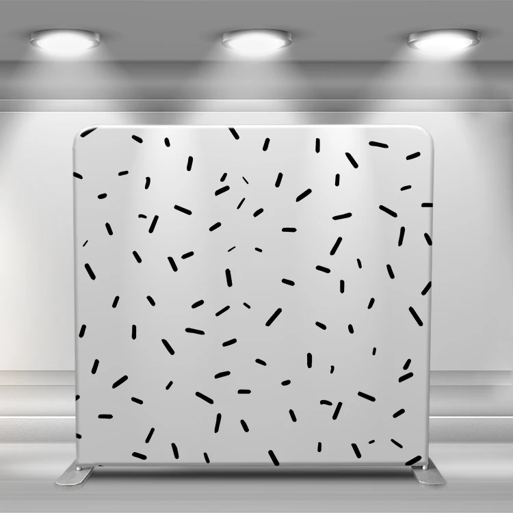 Portable high quality straight tension fabric white wall photobooth backdrop photography