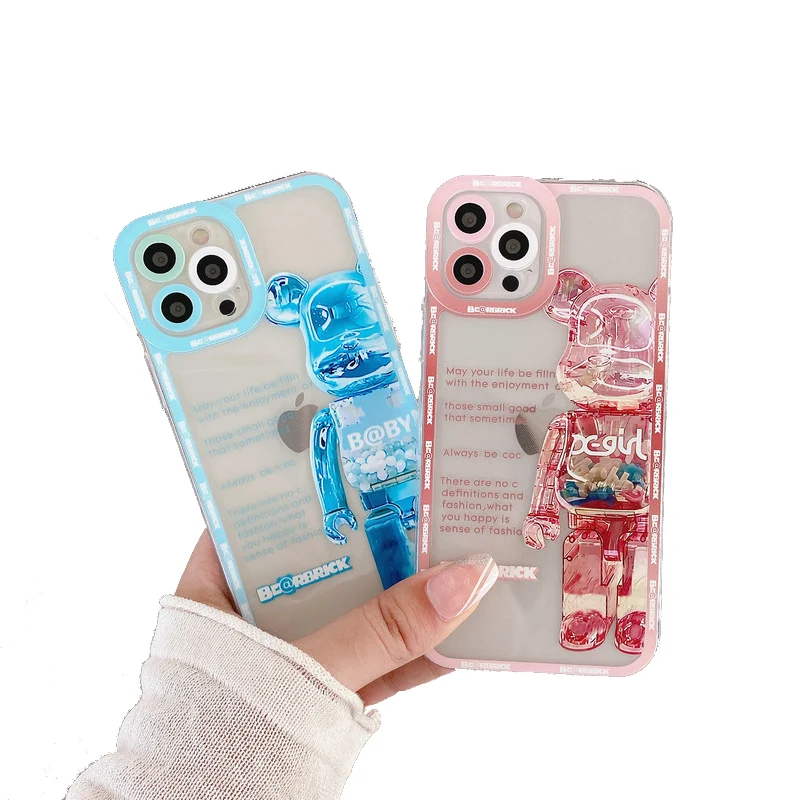 100pc/lot Applicable IP11 / 12PRO mobile phone full-inclusive shot 8Plus / 13Promax tidal brand violent bear soft rubber shell