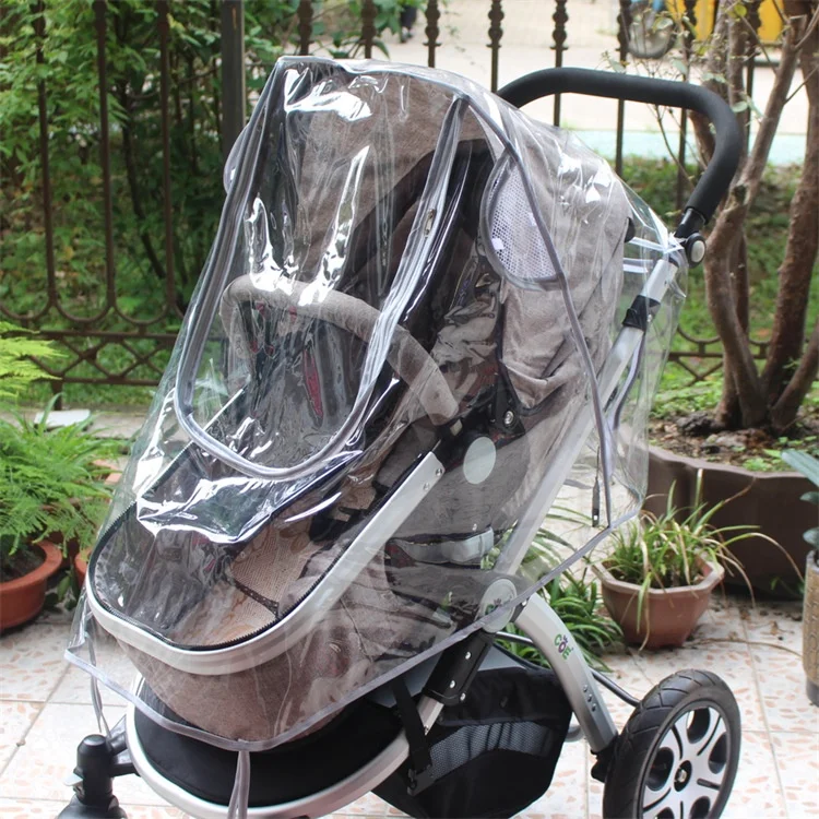 Plastic Baby Stroller Rain Cover Pushchair Raincoat Thickening Outdoor Windscreen Dust Cover for Pram Baby Travel Weather Shield