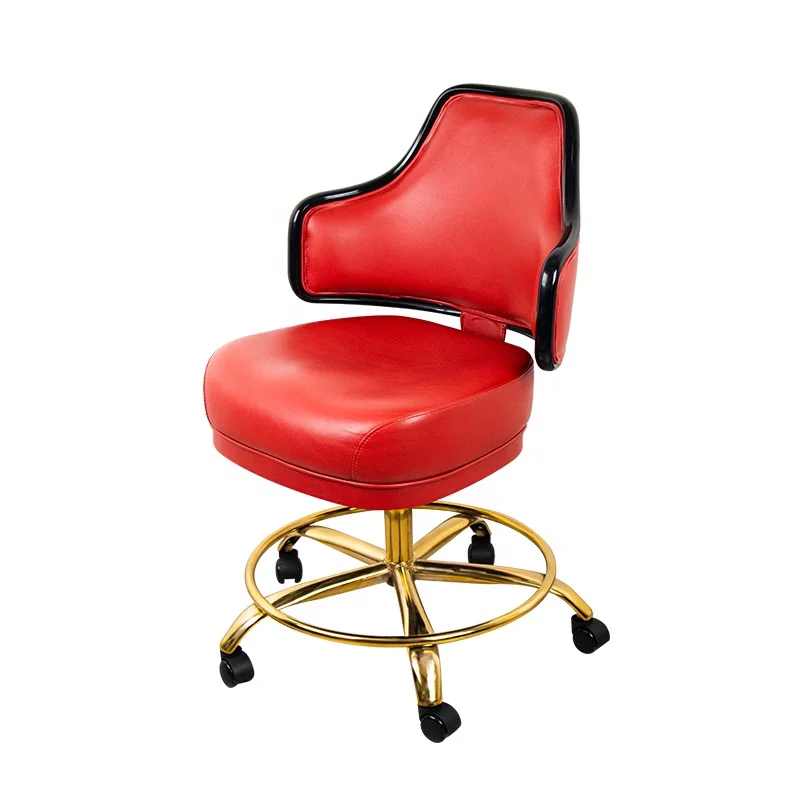 YH New Arrival Lucky Red Luxury Metal Gambling Poker Bar Player Chair Rotate 360 Degrees Casino Slot Machines Chairs