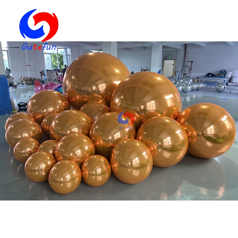 high ceilings stunning balloon decor corporate events balloons decoration copper/orange/yellow big shiny mirror spheres