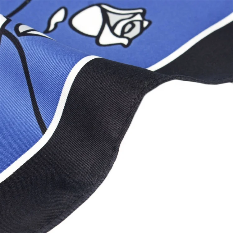 
High Quality 100% Natural Silk Screen Printed Scarves Graceful Ladies Party Screen Printed Silk Scarf 