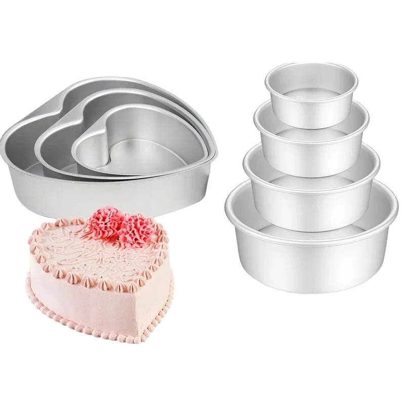 Aluminum Alloy Die Round Heart 2-10 Inch Cake Mold Cake Template Baking Dish Baking Mould Pan Pattern Bakeware Tool cozinha