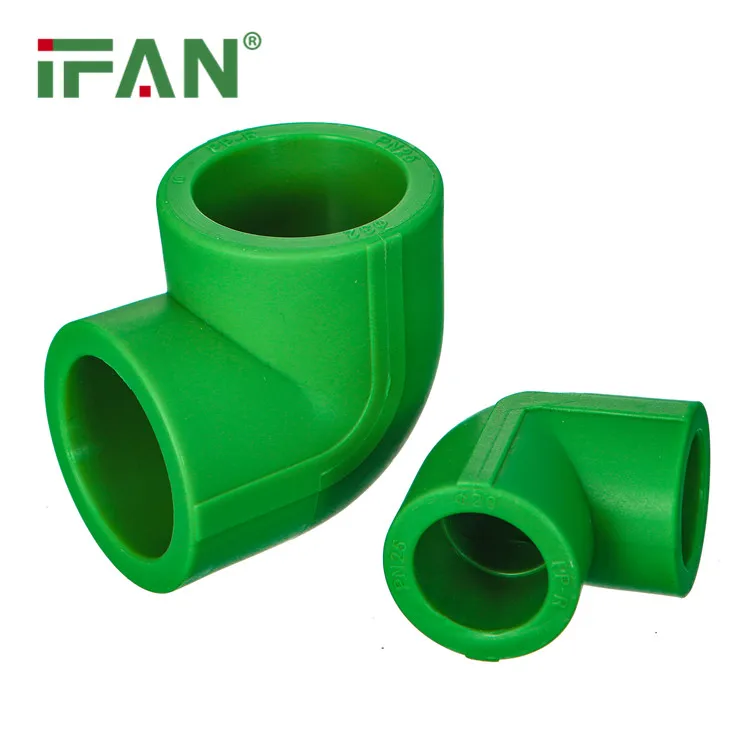 IFAN Customization 20-110mm Green Color PPR Tube Fitting PN25 Elbow PPR Pipe Fittings