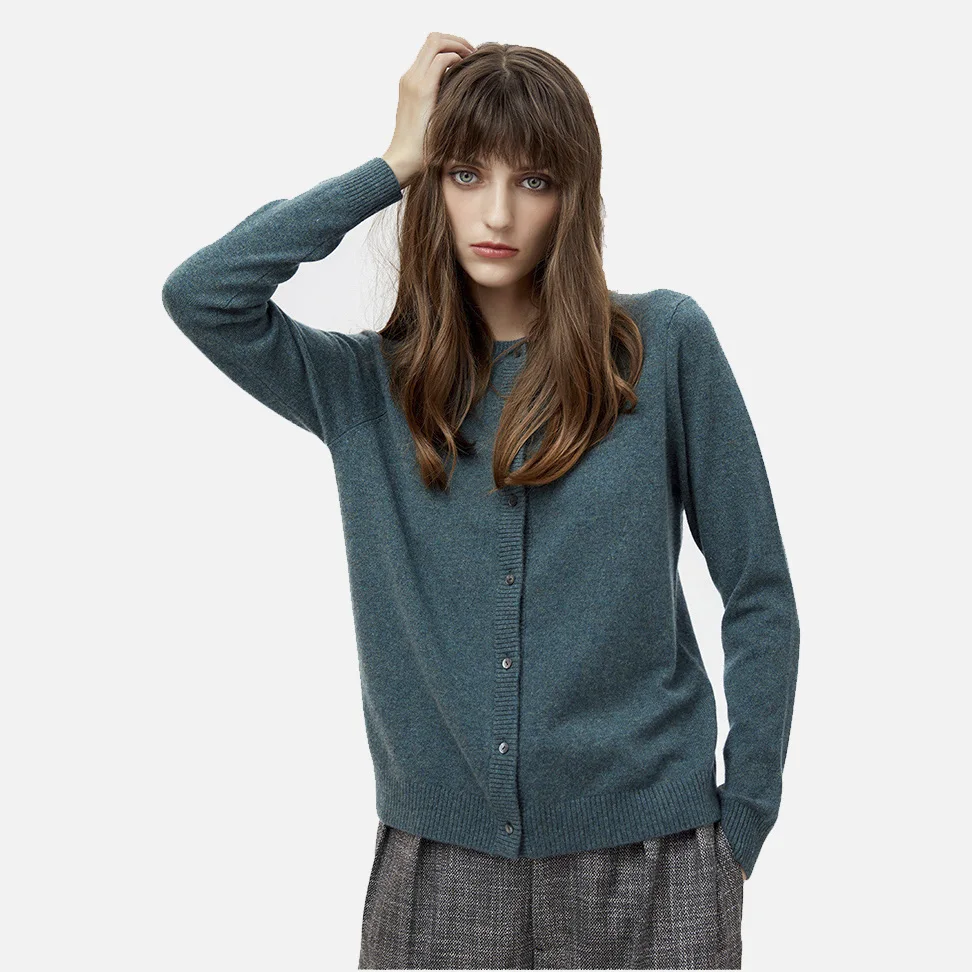 2021 new ladies fancy cardigan Sweater  Long Sleeve Crew Neck Woman cashmere Sweater cardigan