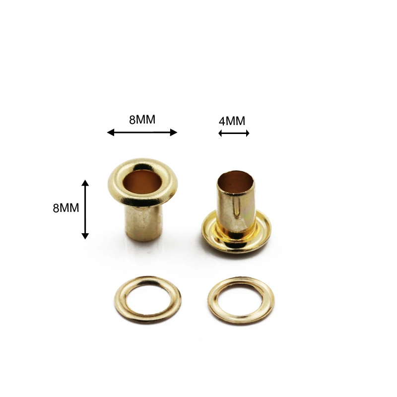 Hot Sale 4# 8mm round brass eyelet for bags jackets clothes eyelet and grommet