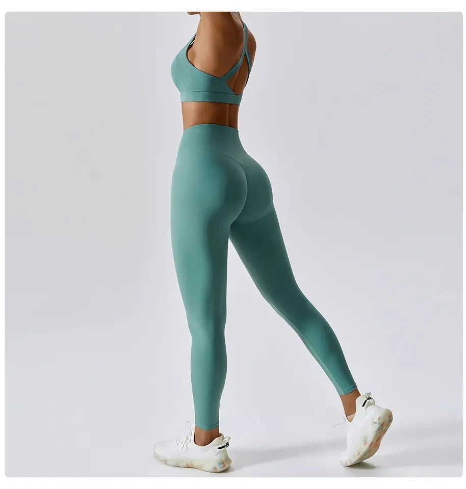 Wholesale Ropa Athleisure Fitness Clothing Women Gym Clothes Kit Sweat Suit Butt Lift Women Long Sleeve 4 Piece Yoga Sets