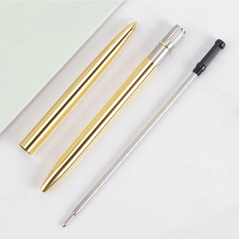 Minimum Order Gifts Chrome Plated Long Metal Pen Silver Gold Rose Gold Skinny Desk Slim Hotel Pen