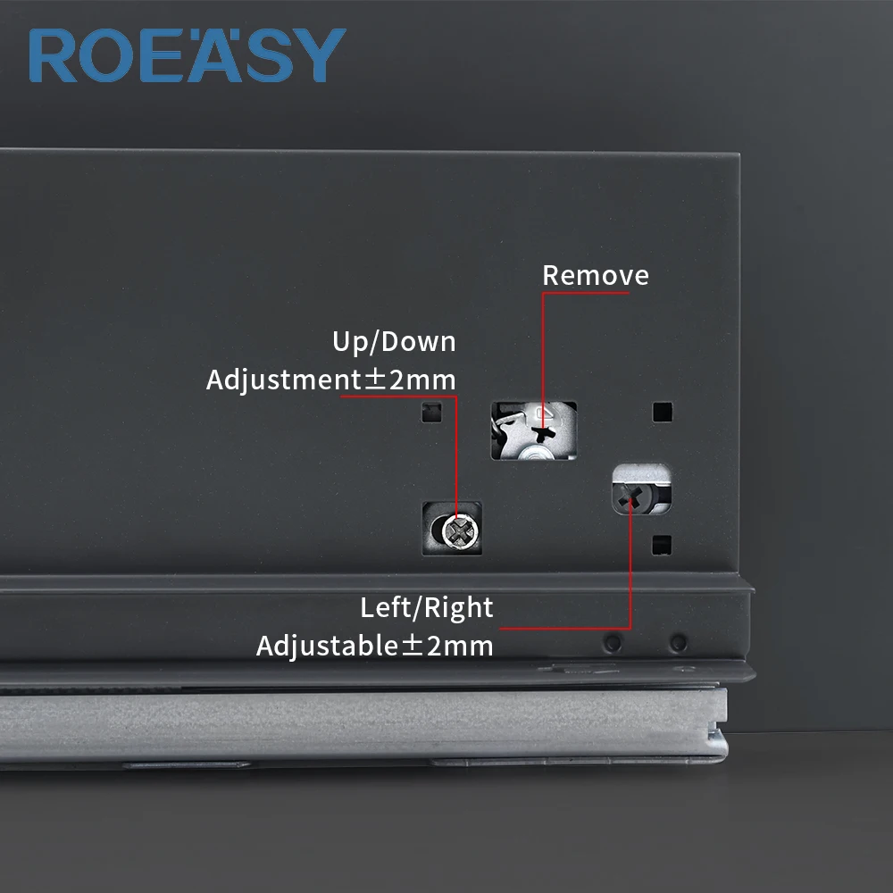 ROEASY slim box kitchen drawer metal slider for cabinet slim drawer profile sliding channel