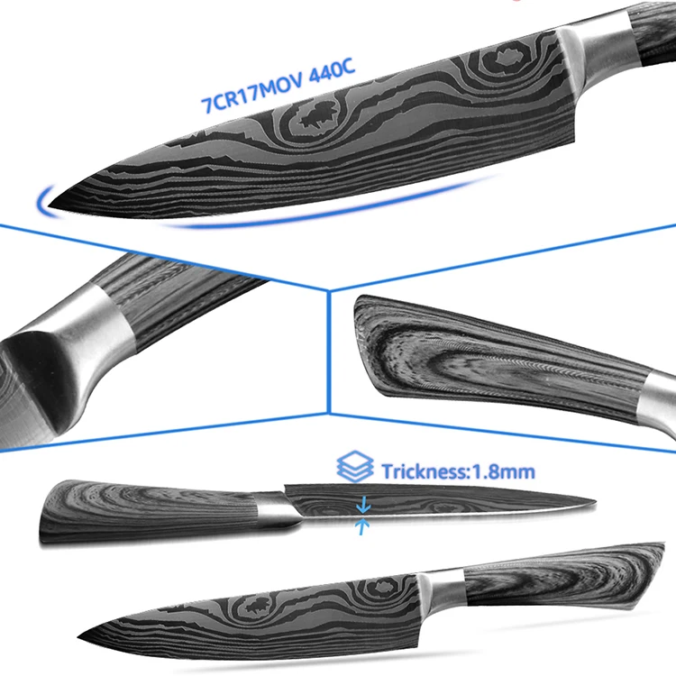 Knife Set Kitchen Meat Tools Carver Boning Fixed Blade Forging Viking Cleaver Forged High-carbon Steel Honesuki Hunting