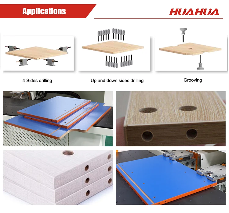 HUAHUA SKH-612H Boring Machine Horizontal Wood Cnc Drilling Machine For Cabinets
