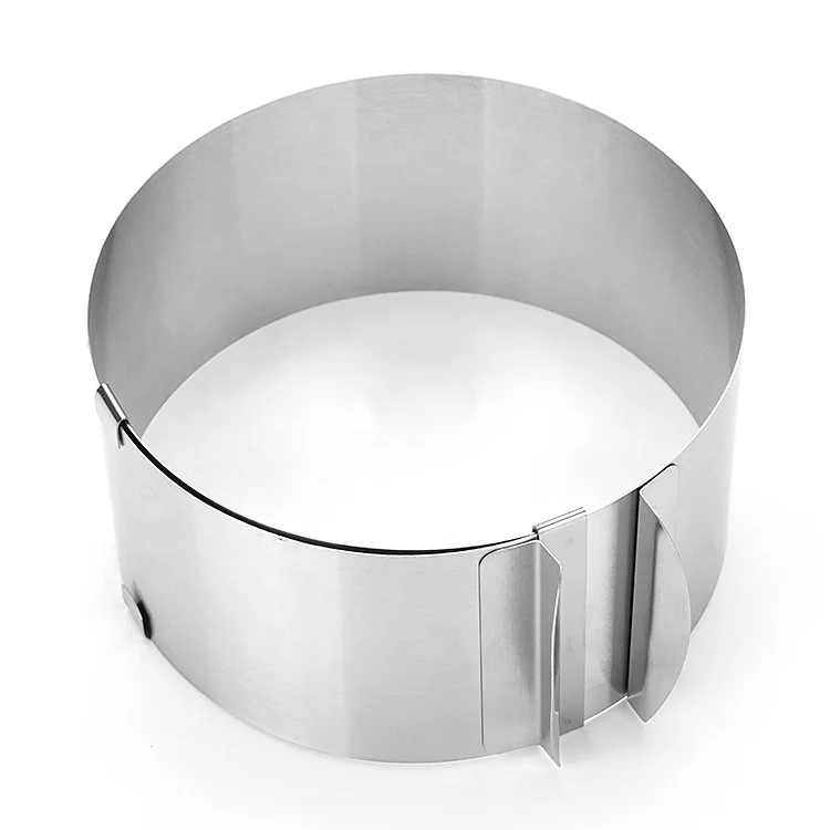 Kitchen Baking Accessories 8 Inch Adjustable Size Stainless Steel Pastry Cake Ring For Christmas Party