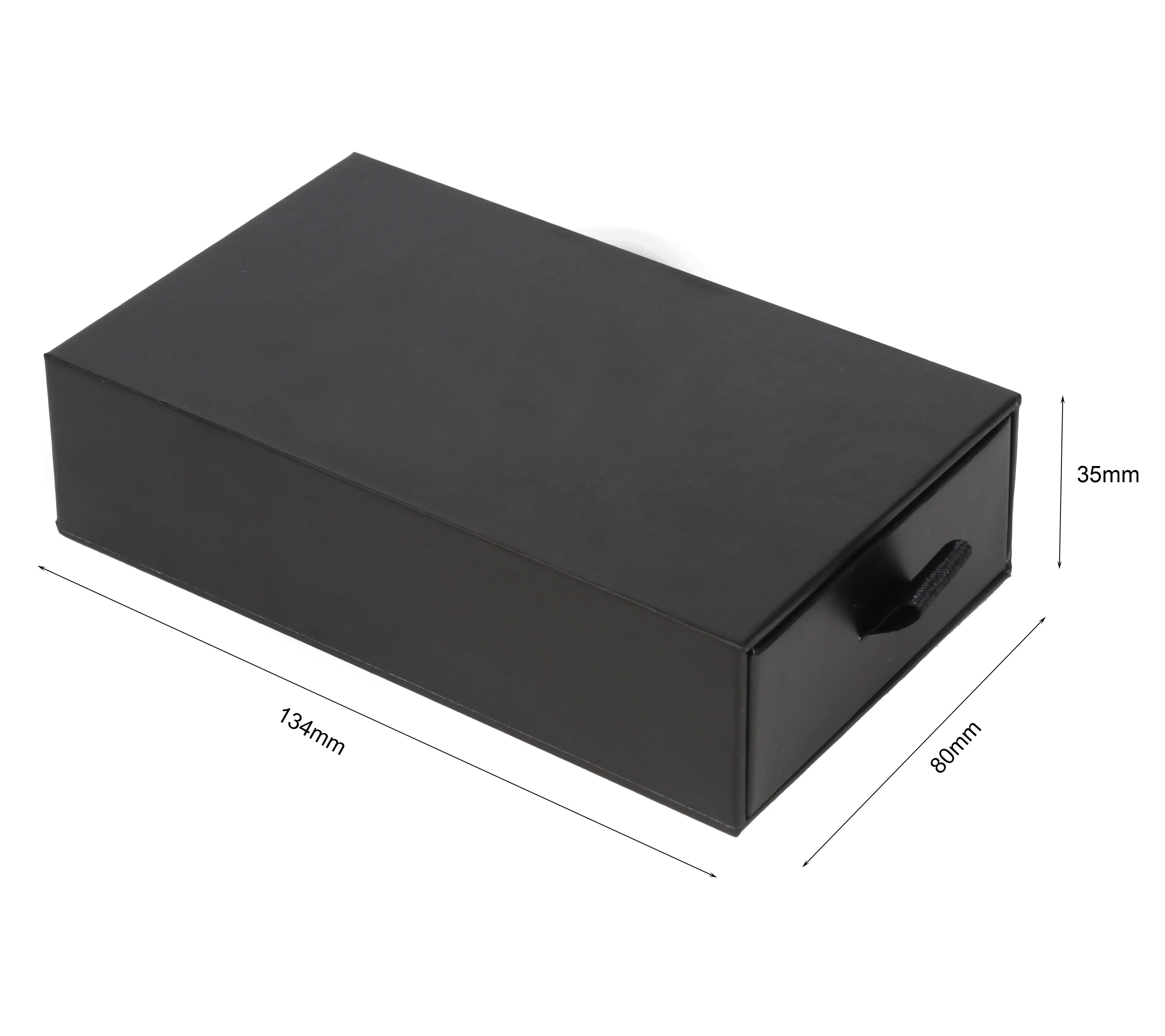 Custom Drawer Black Paper Packaging Box Fashion Earphone Earbuds Headphone Boxes With EVA Foam Insert