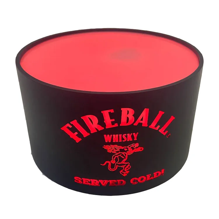 Factory Price Custom Acrylic Round LED Display Stand illuminated Wine Display Stand  Liquor Display Rack